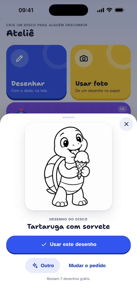 O Disco desenha: o pedido "tartaruga tomando sorvete" virou um desenho de linhas